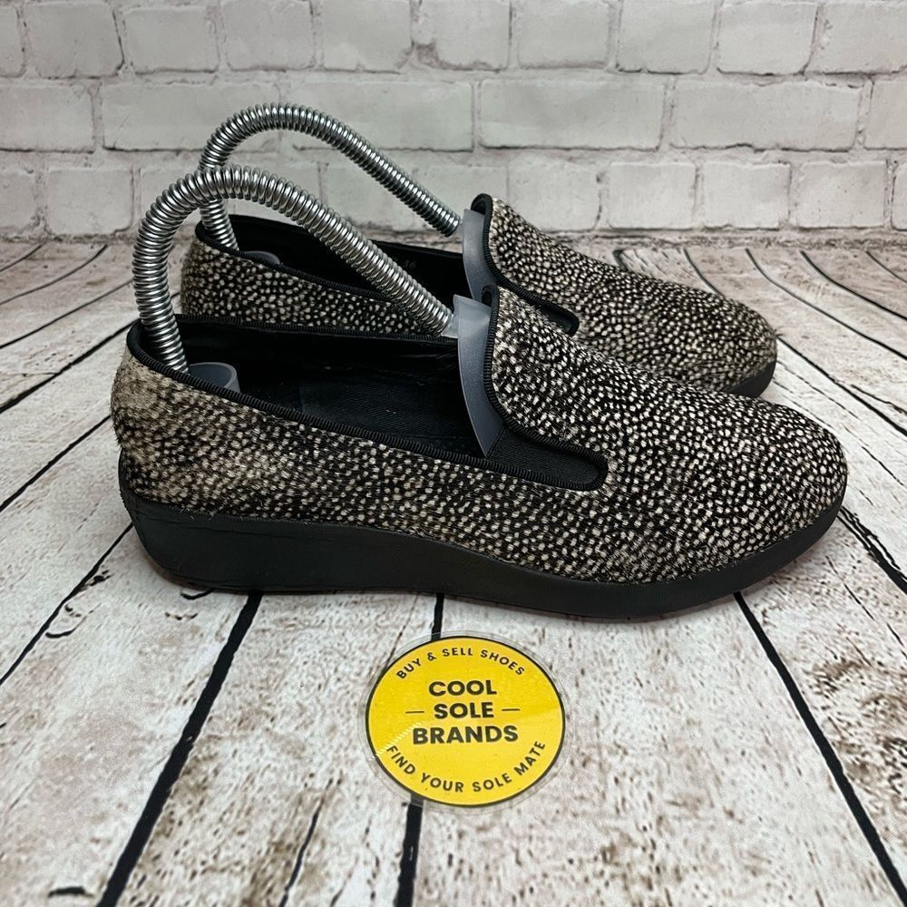 Fitflop shoes , animal print loafers , black, women 5